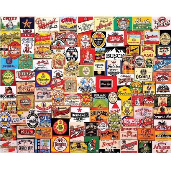 3/$55❤️new BEER LABELS CHEERS! White Mountain Puzzle Company Étiquettes De Bière - Picture 5 of 11